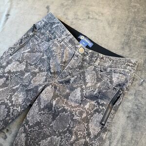 Democracy Ab solution Snakeskin Print Skinny Jeans Grey Black Womens size 10